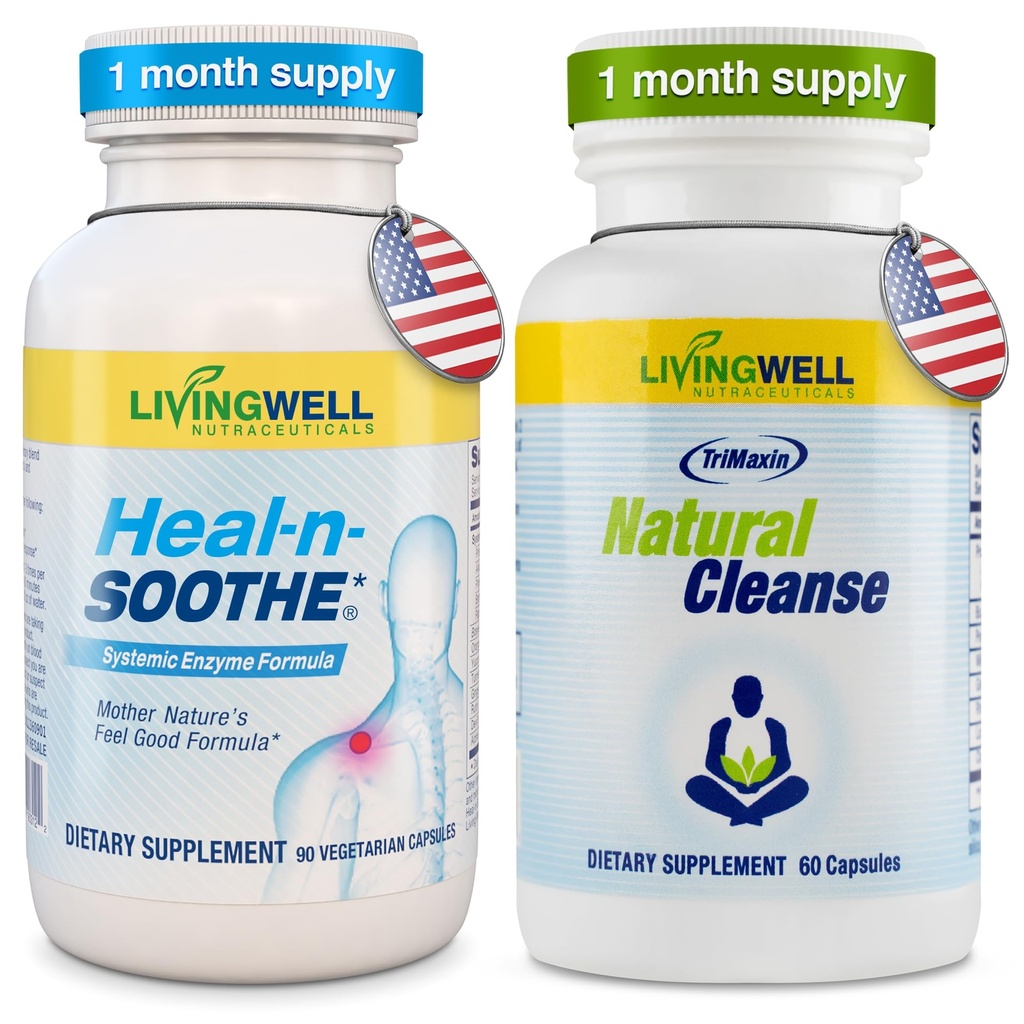 HEAL-N-SOOTHE Natural Cleanse Supplement Proteolytic Enzyme und natürliche Verdauungsergänzungsmittel