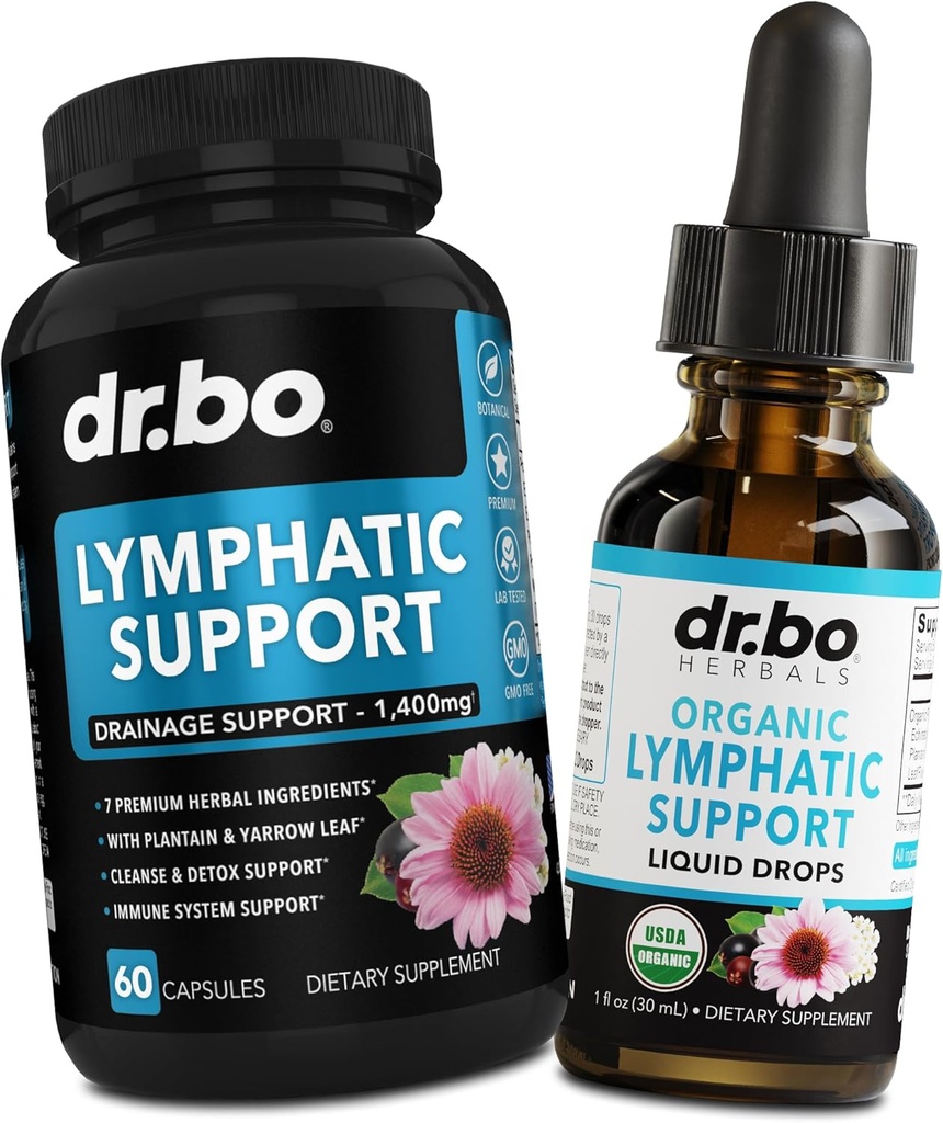 Lymphatic Drainage Ergänzungen Pillen & Tropfen - Organische Lymphe Unterstützung Flüssigkeitstropfen reinigen, Lymphsystem Unterstützung Ergänzung für Nodes Legs & Neck - Lymphe Node Detox Cleanse System Drainage