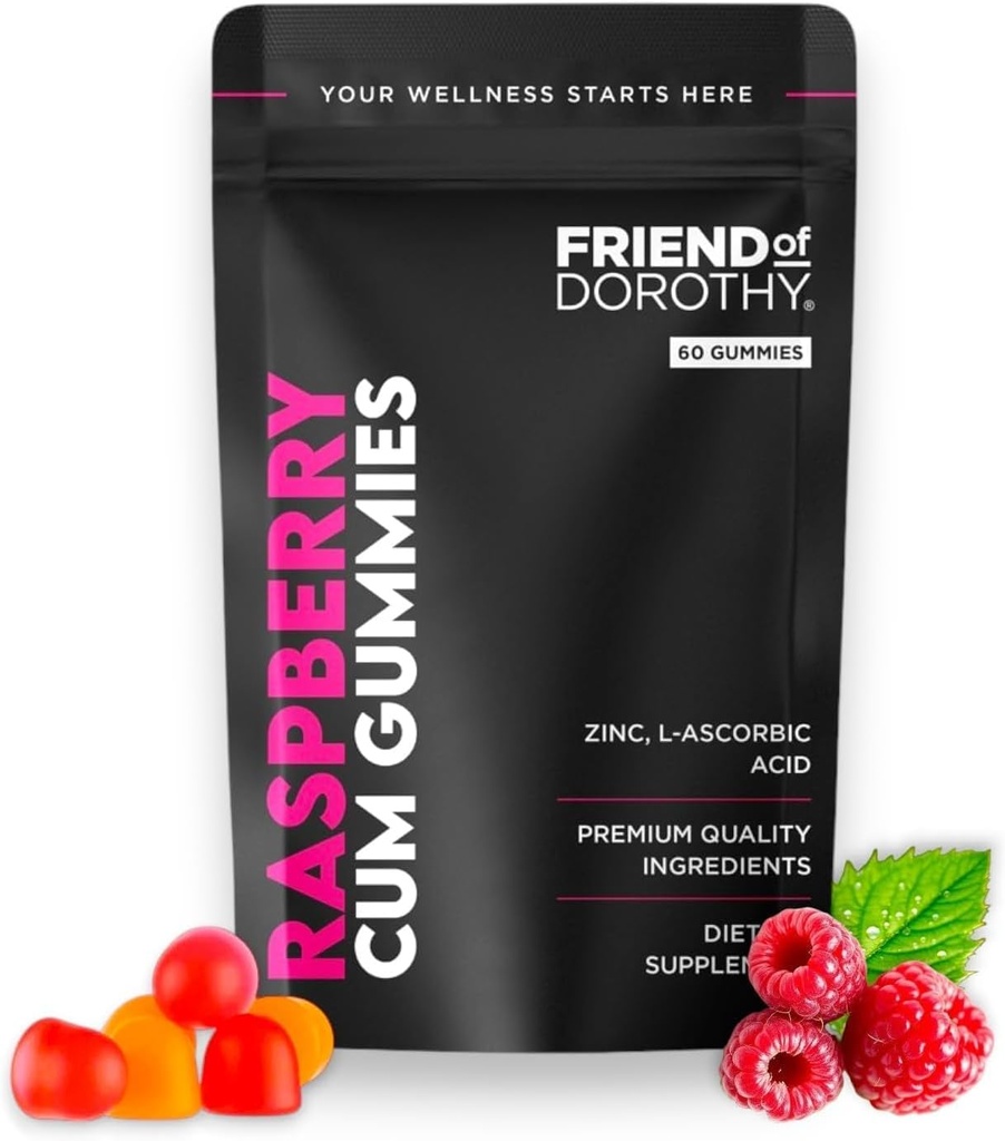 Raspberry C*M Gummies – Améliore le volume et la charge du sperme – Supplément de volume du sperme – 60 capsules