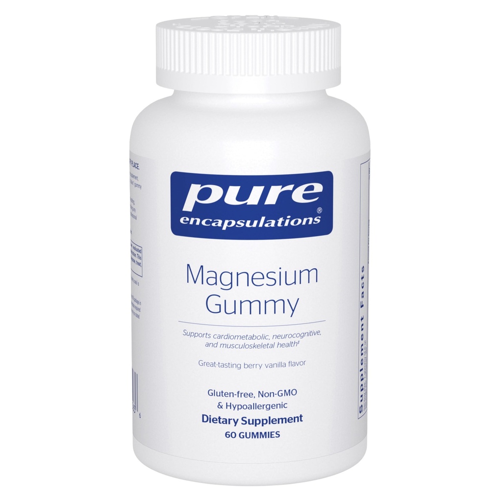 Encapsulations pures Magnésium Gummy - Citrate de magnésium - Soutient la santé cardiaque et la relaxation* - pour les enfants et les adultes - Vegan et <0,5g Sucre par Gummy - 60 Gummies