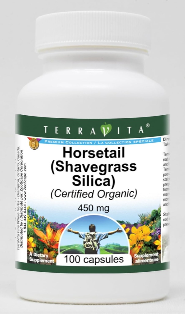 Pferdeschwanz (Shavegrass Silica) (Certified Organic) - 450 mg (100 Kapseln, ZIN: 518602)
