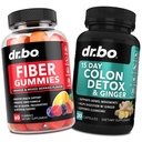 DR. BO Fibre Gommies Colon Cleanse & Ginger - Supplément de fibre prébiotique Gummy - Soutien du mouvement Bowel pour le nettoyage Gut & Stomach
