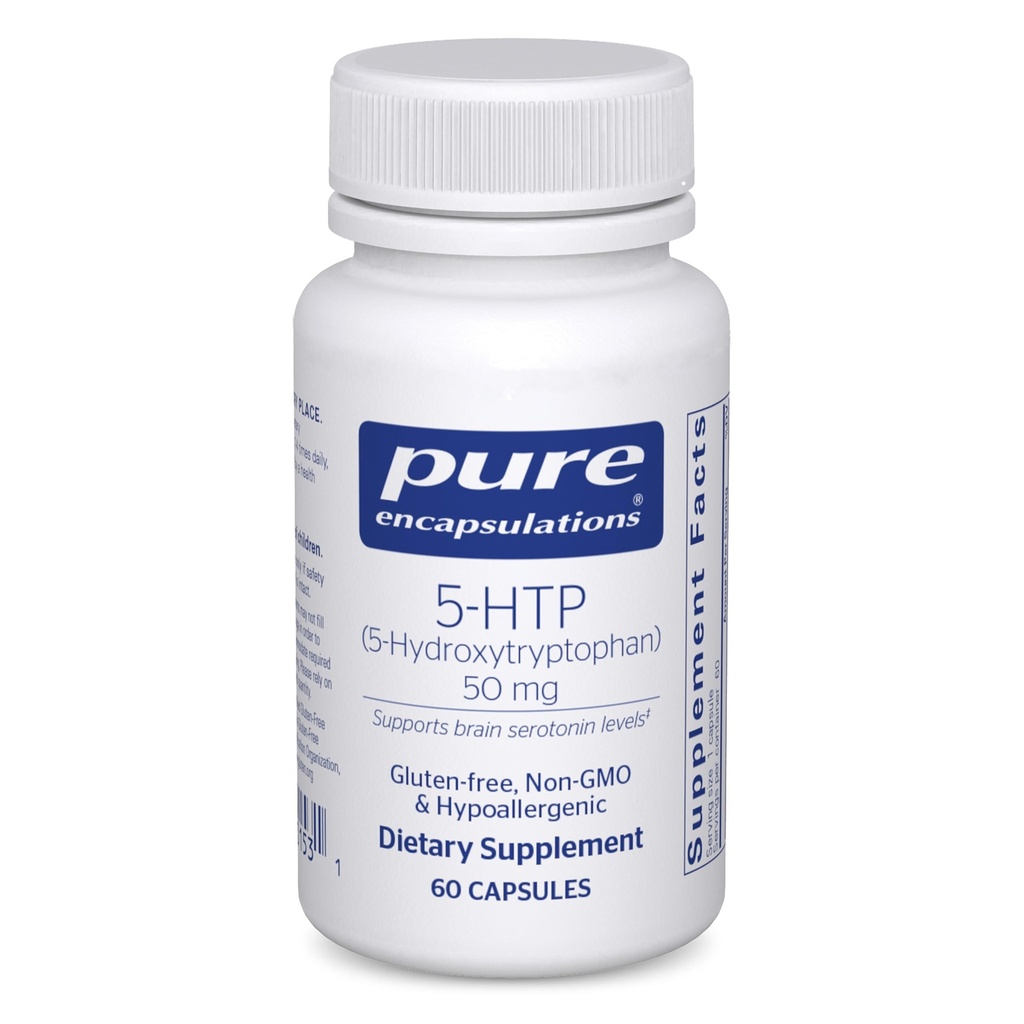 Reine Kapseln 5-HTP 50 mg | 5-Hydroxytryptophan Ergänzung für Gehirn, Schlaf, Essen Verhalten und Serotonin Unterstützung* | 60 Kapseln