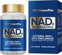 NAD+ Ergänzung 1000 mg Pure Organic, Höchste NAD+ Resveratrol Ergänzung Max Absorption für Energie und DNA Reparatur, Alterung Verteidigung, Gehirn-Funktion Unterstützung, 120 Kapseln