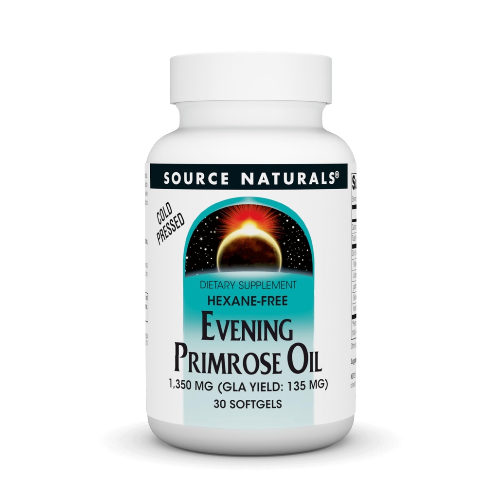 Quelle Naturals Evening Primrose Oil - Hexan-Free - 1350mg - GLA Ausbeute: 135 mg - Kalt-gepresst - 30 Softgels
