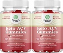 Keto ACV Gummis für Fortgeschrittene Stoffwechselunterstützung mit Mutter - Sugar Free ACV Keto Gummies für Körperreinigung und Detox - Apfelessig-Detox-Ergänzung für Damen und Herren - 120 Chews x2