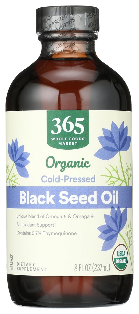 Marché des aliments entiers, huile de graines noires biologiques, 8 Fl Oz