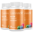 Celebrate Vitamine Eisen-Ergänzung mit 60mg Eisen & Vitamin C – Berry Chewables für Bariatric Patients, Magen-Bypass & Sleeve Gastrectomy Support – 30 Tabletten für die Pflege der Nachchirurgie