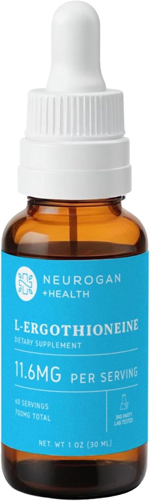 Neurogan L-Ergothioneine Flüssig-Ergänzung - 700 MG 60 Servierungen (1 OZ) - Antioxidans-Unterstützung, Gesundes Altern & Gehirn-Brennstoff* - Made in USA