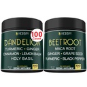 Ensemble 6in1 Supplément de dandelion et 6in1 Capsules de racine de betterave - Soutien digestif, immunitaire et la santé cardiaque