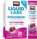 Force Factor Liquid Labs Beauty, Hydration Packet für stärkeres Haar, Haut und Nägel. Elektrolytpulver mit Hyaluronsäure, Biotin und Ceramide. Tropical Berry Flavor, 20 Stick Packs
