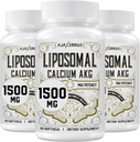 Liposomale Kalzium AKG-Ergänzung 1500 MG (Alpha-Ketoglutarische Säure), hohe Absorption, Effektiver als AAKG, Ca AKG für Langlebigkeit, Alter Defense, Cellular Energy, Metabolic Function, 180 Softgels