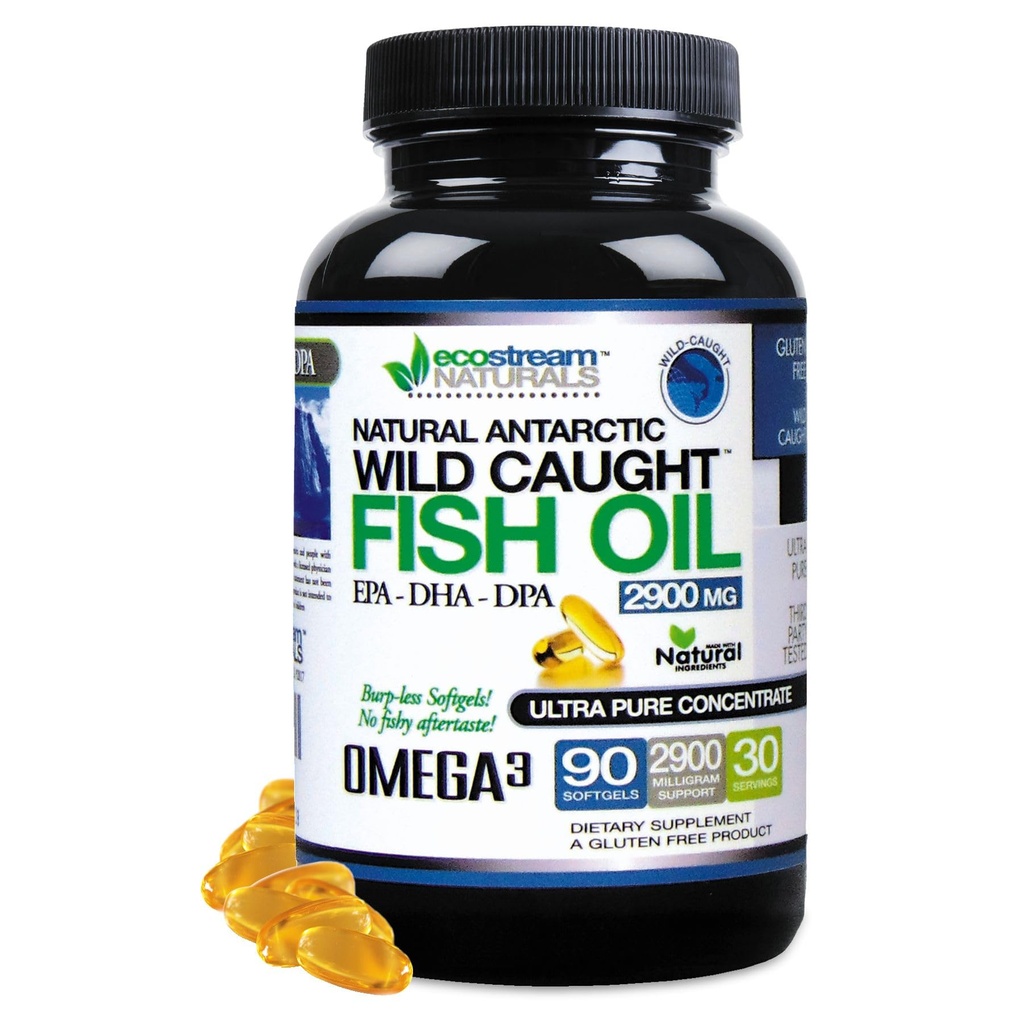 Wild Caught Omega 3 Fischöl DPA-EPA-DHA Ergänzung 2.900 Milligramme - jetzt mit noch mehr DPA-EPA-DHA