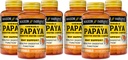 MASON NATURAL Papaya Complexe enzymatique digestif - Fonction digestive saine, favorise l'absorption des nutriments, l'arôme de pêche, 100 Chewables (paquet de 6)
