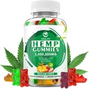 Hanfgummis mit hoher Potenz reine Hanf Öl Extrakt, 3000000mg extra Stärke Hanf Ergänzungen, 100% natürliche Hanf Gummy für Frieden und Entspannung, Non-GMO, Zuckerfrei, 60 Count