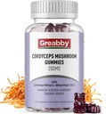 Cordyceps 2000mg Gummi, Pilze Kräuterzusätze, Cordyceps Pilzextrakt - Cordyceps Pilzgummis, natürliche Energie(60 Count)