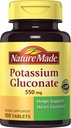 Nature Made Kalium Gluconate 550 mg, Nahrungsergänzungsmittel für Herzgesundheitsunterstützung, 100 Count (Pack mit 3)