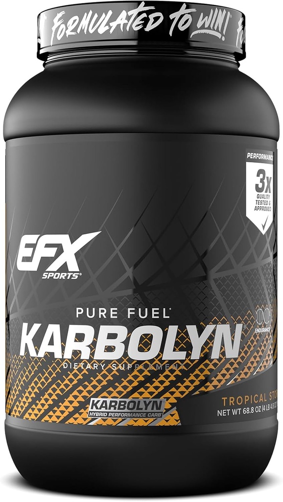 EFX Sport Karbolyn Kraftstoff | Fast-Absorbierende Kohlenhydratpulver | Carb Load, Sustained Energy, Quick Recovery | Stimulant Free | 37 Servivings (Tropical Storm)