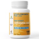 Puregen Labs Vitamin D3 50.000 IU (1250 mcg) 100 Wochen Versorgung mit gesünder Muskelfunktion und Immununterstützung, Non-GMO, Gluten Free 100 Gemüsekapseln