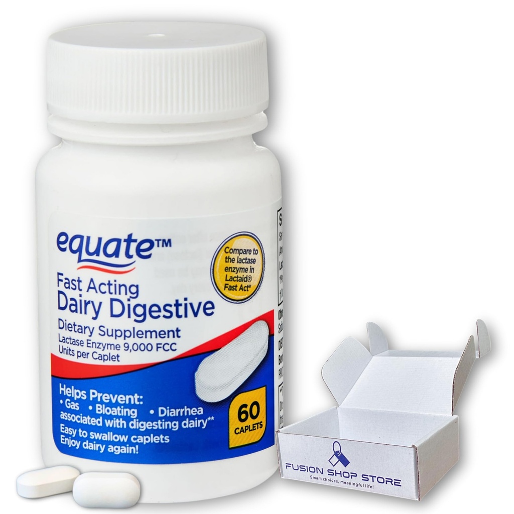Lactase à action rapide - Supplément digestif laitier, 60 caplets (paquet de 1)