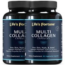 Multi Collagen Peptides Types I, II, III, V & X Hydrolyzed Protein Capsules – Grass-Fed, Blend with Digestive Enzyme – for Skin, Hair, Nails, Joints & Gut Health, Unflavored (60 Count (Pack of 2))