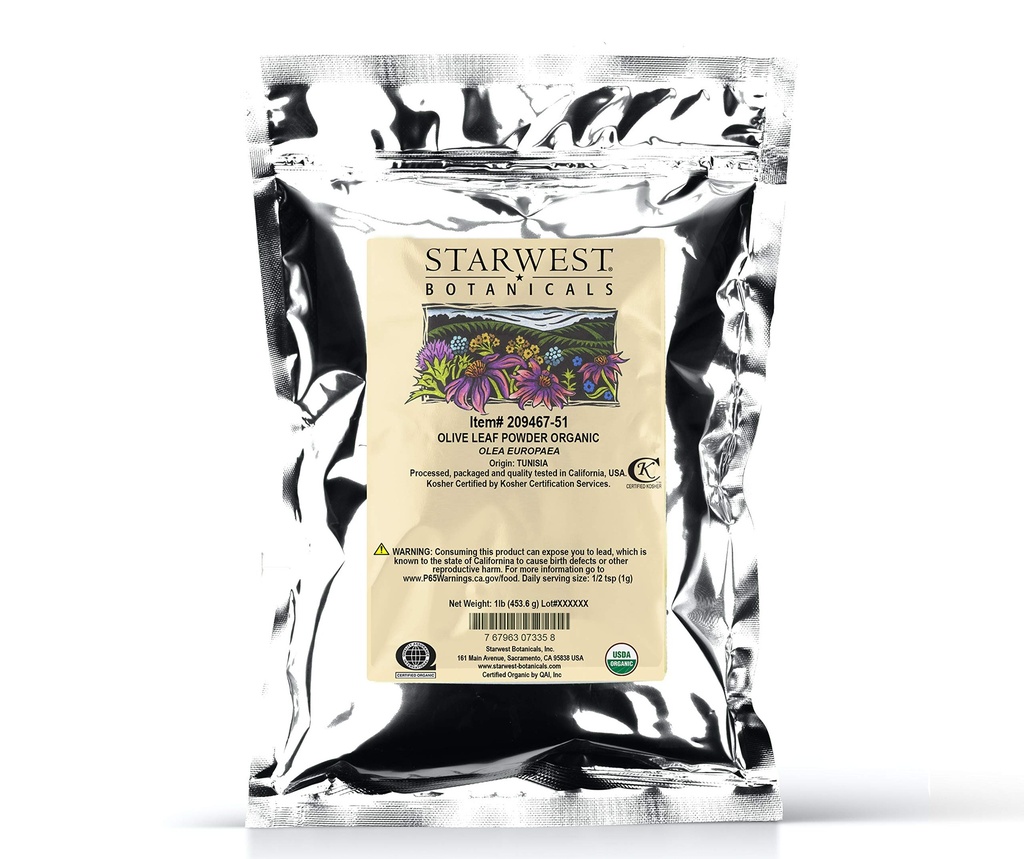 Starwest Botanicals Bio Olivenöl Blatt Pulver, 1 Pfund