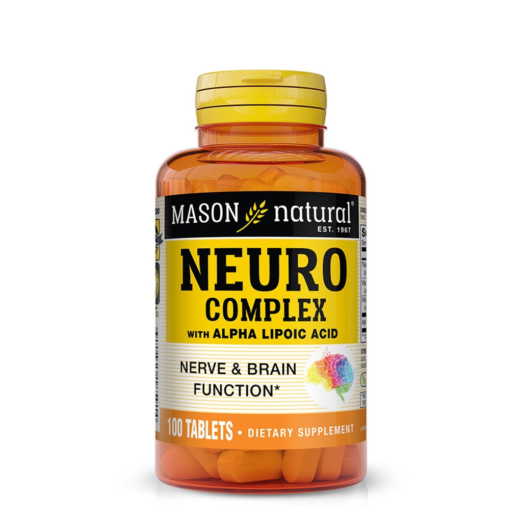 MASON NATURAL Neuro Complex mit Alpha Lipoic Acid & Vitamin B12, Geeignet für Vegetarier, 100 Tabletten