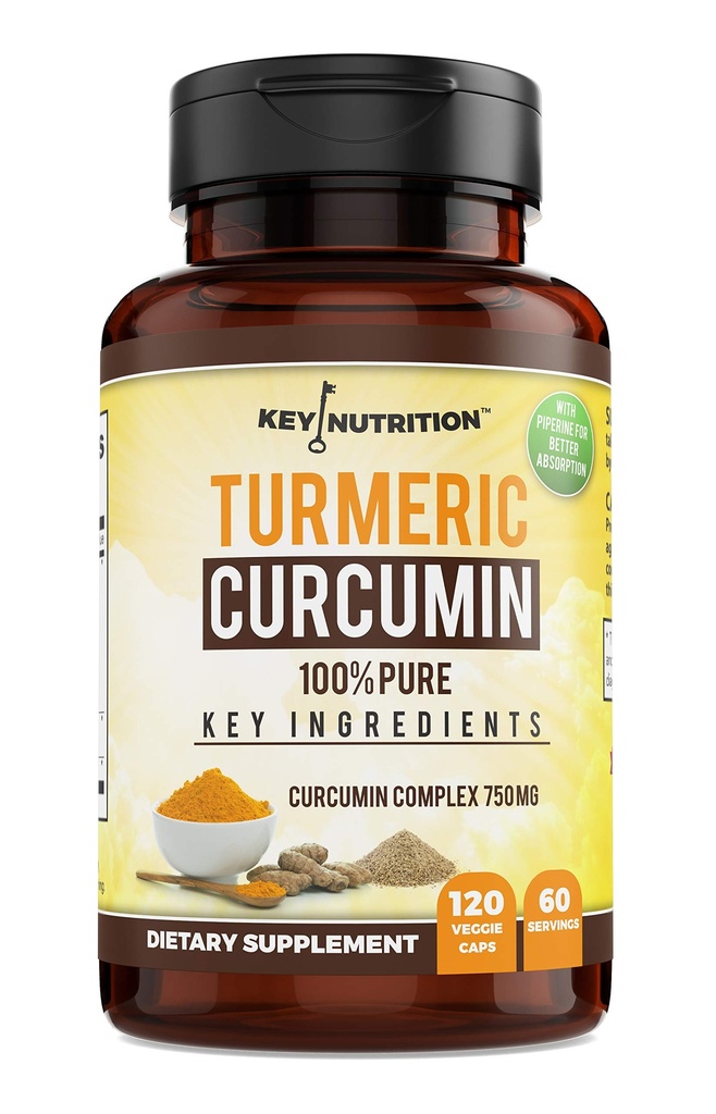 Kurkuminkomplex mit Piperin, 100% Pure - 120 Kapseln