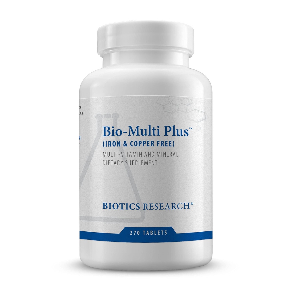 Biotics Research Bio Multi Plus Iron and Copper Free Multivitamin, Chelated Minerals, Emulsified Fat Soluble Vitamins, Iron Free, Copper Free, High antioxidants, SOD, Catalase 270 Count