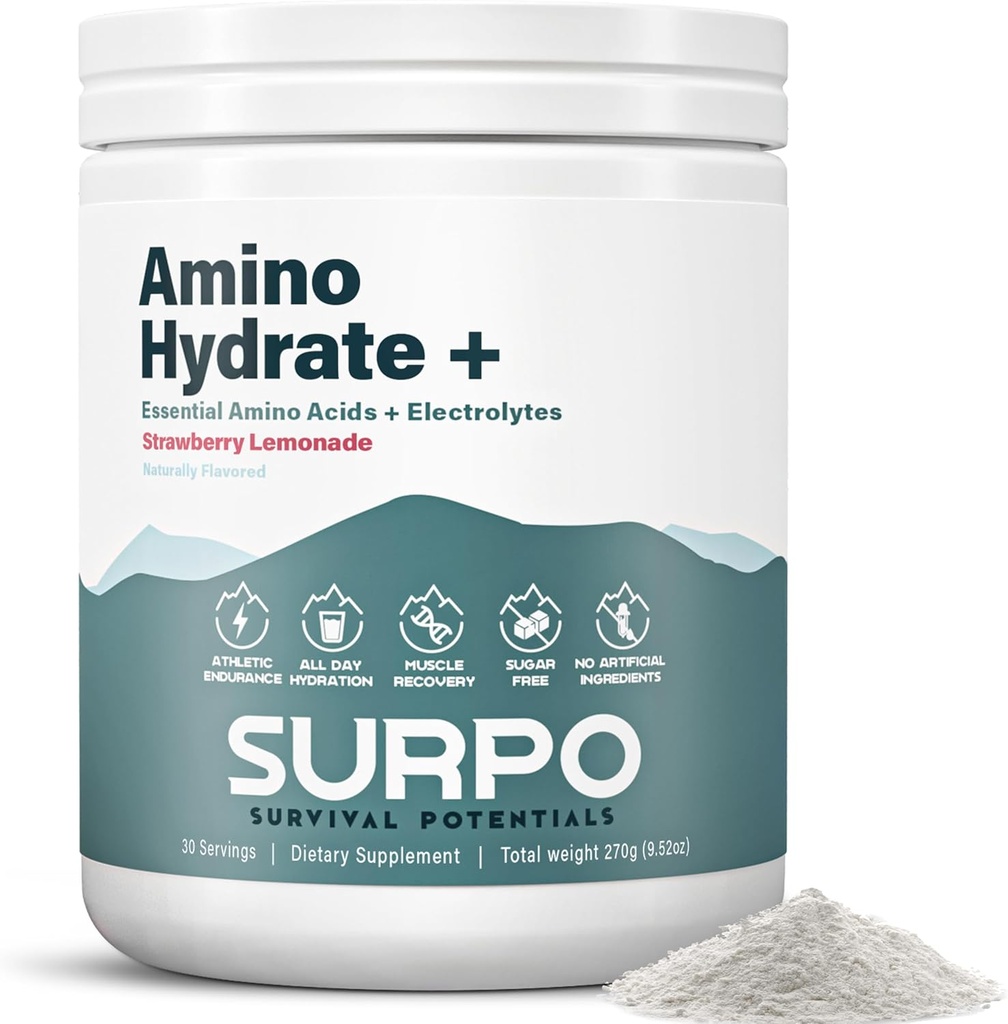 Essential Amino Acids Supplement & Sugar Free Electrolytes Powder – Keto EAA + BCAA Amino Energy Powder – BCAA Elektrolyt Hydration Powder Drink für Post Workout Muscle Recovery & Growth, 30 Portionen