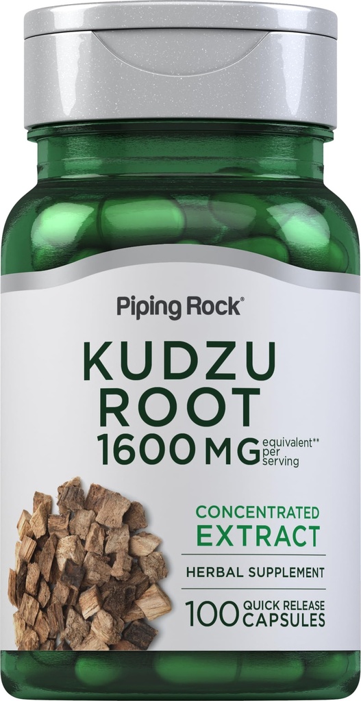 Piping Rock Kudzu Root Kapseln 1600 mg | 100 Count | Extrakt Pillen | Non-GMO, Gluten kostenlose Ergänzung