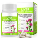 Liver Renew Cleanse Detox,Liver Cleanse Detox & Repair & Support |70 CapsulesHerHerbal Supplement für Lebergesundheit| Milk Thistle Dandelion Root mit 9 pflanzlichen Mineralien für Männer & Frauen
