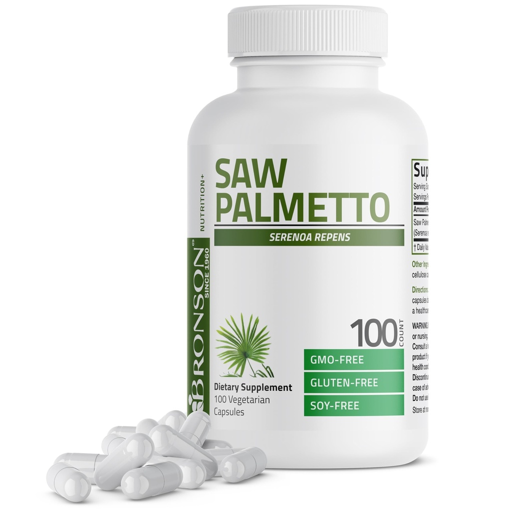 Bronson Saw Palmetto Extra Strength Unterstützt gesunde Prostata Funktion & Urinary Health Support - Non GMO, 100 Vegetarische Kapseln