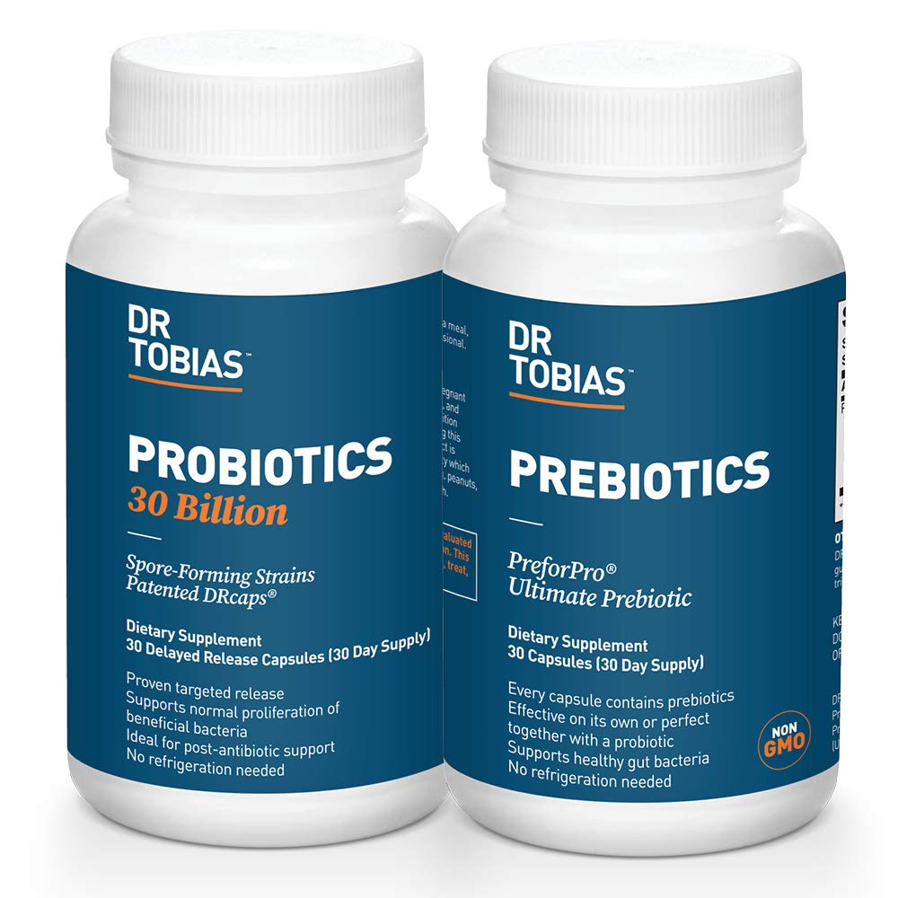 Dr. Tobias Probiotics 30 Billion & Prebiotics Unterstützung von Verdauung & Gut Gesundheit