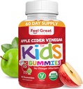 Organic Kids Apple Cider Vinegar Gummies by Feel Great Vitamins | Rich in Digestive Enzymes & Natural Antioxidants for Gut Health | Kids Gummy Supports Healthy Nutrient Absorption | 60 Day Supply