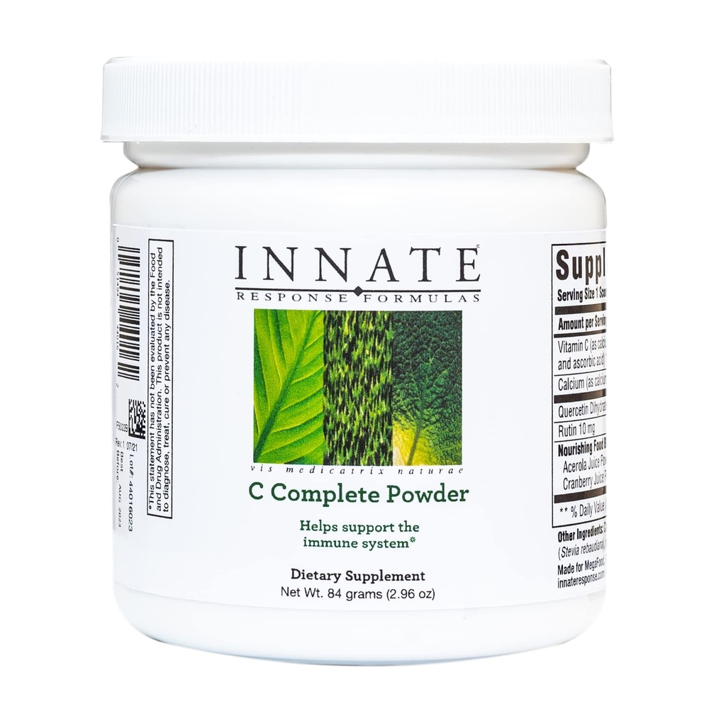 INNATE Response Formulas C Complete Powder - Antioxidante Vitamin C Powder Supplement - unterstützt das Immunsystem -Vegetarian und Non-GMO - 2.96 Oz. (30 Servietten)