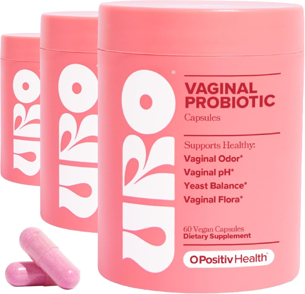 O Positive URO Vaginal Probiotika für Frauen pH Balance mit Präbiotika & Lactobacillus Probiotic Blend - Vaginal Health Supplement - Promote Healthy Vaginal Odor & Vaginal Flora, 60 Count (Pack mit 3)