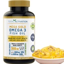 Supplément d'huile de poisson Omega 3 – 2000mg avec EPA DHA et vitamine E – Support sans Burpless, triple force pour les hommes et les femmes – 120 Easy Swallow Softgels