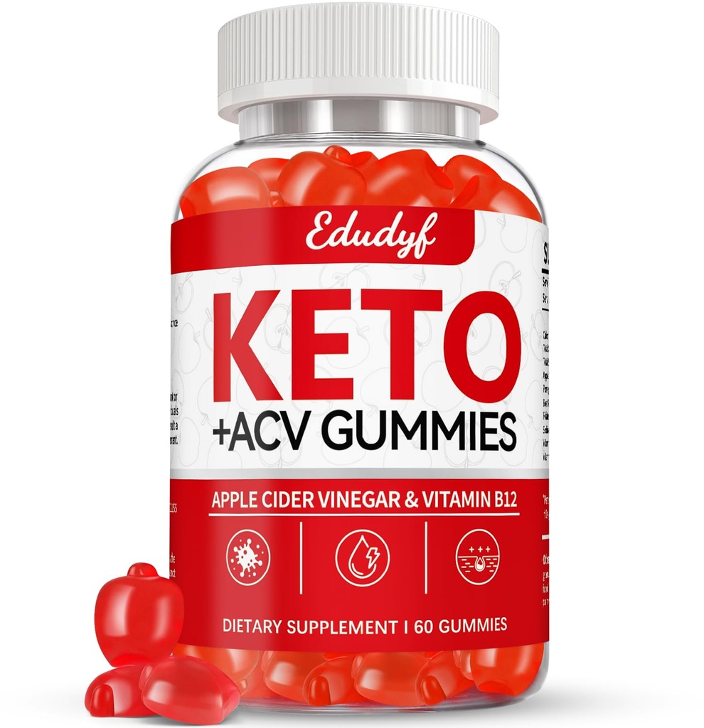 Keto ACV Gummies - 60 Count Gluten-Free, Gelatin-Free Apple Cider Essiggummis mit B12 für Keto-Unterstützung, Vegetarisch, Unique Flavor, Günstig Bottled Supplement für Herren & Frauen