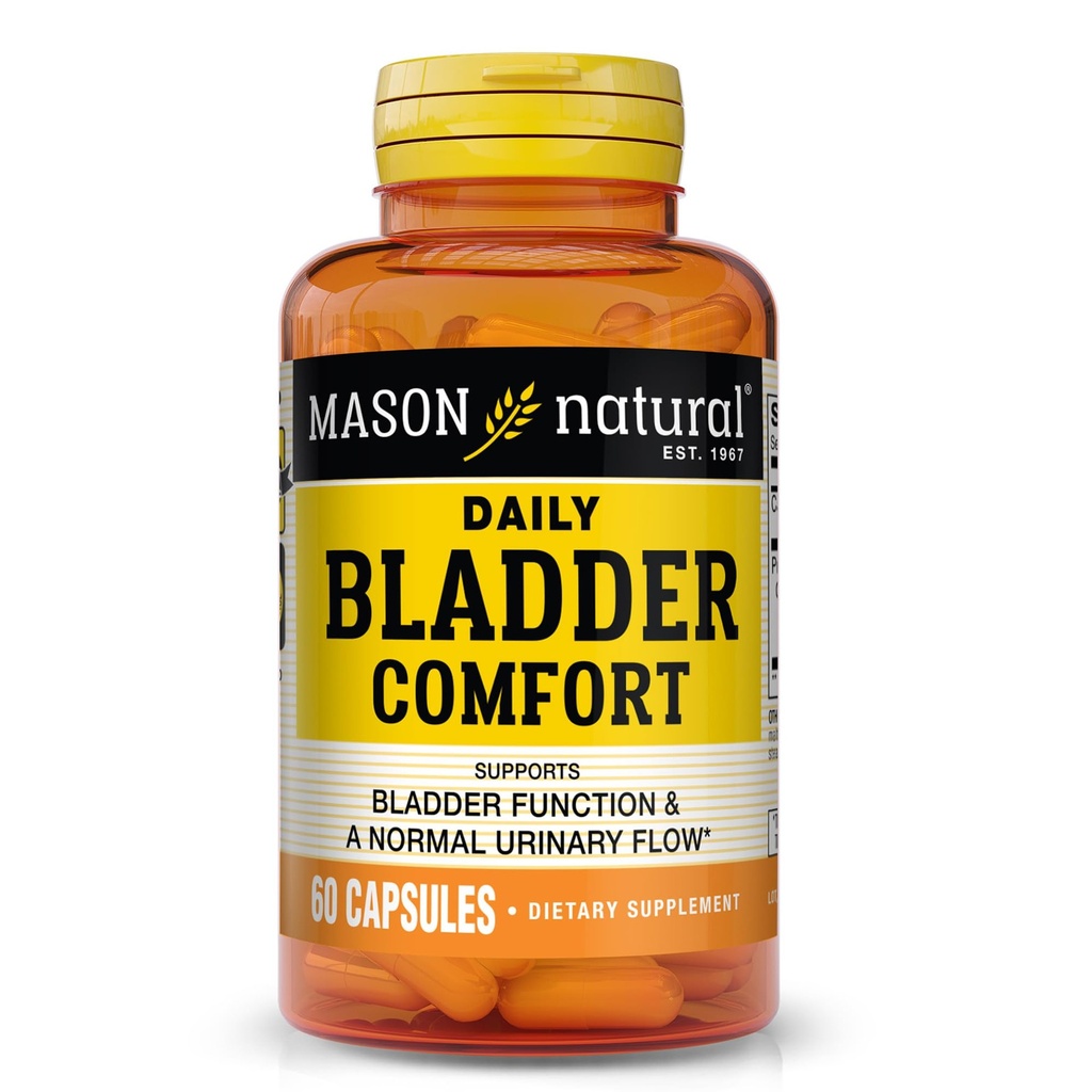 MASON NATURAL Daily Bladder Confort, 30 jours d'approvisionnement avec Calcium, Graine de citrouille et Soja Germ pour soutenir la fonction normale Bladder