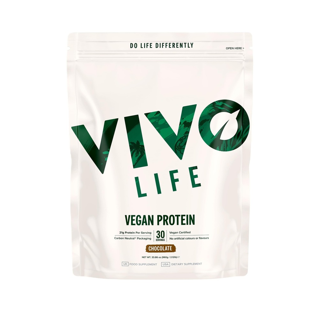 Poudre de protéines végétaliennes Vivo - 0,7 oz de protéines végétales par scoop, 30 portions (31,7 oz) (Vanilla) (31,7 oz, Vanille)