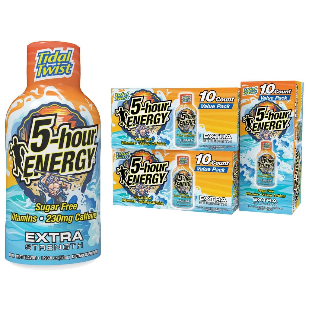 5-Stunden ENERGY Extra Strength Energy Shot, Tidal Twist (1.93 oz., 30 Count), Zero Calories & Sugar-Free 230 mg Koffeinierte Energie Shot, Aminosäuren & B Vitamine, Nahrungsergänzungsmittel, , Pina-Colada Flavor