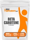 BulkSupplements.com Beta Caroten-Pulver - Beta Caroten-Ergänzung, Vitamin A-Ergänzung für Immun- und Vision-Unterstützung - Glutenfrei, 900mg pro Servierung, 250g (8.8 oz) (Pack von 1)