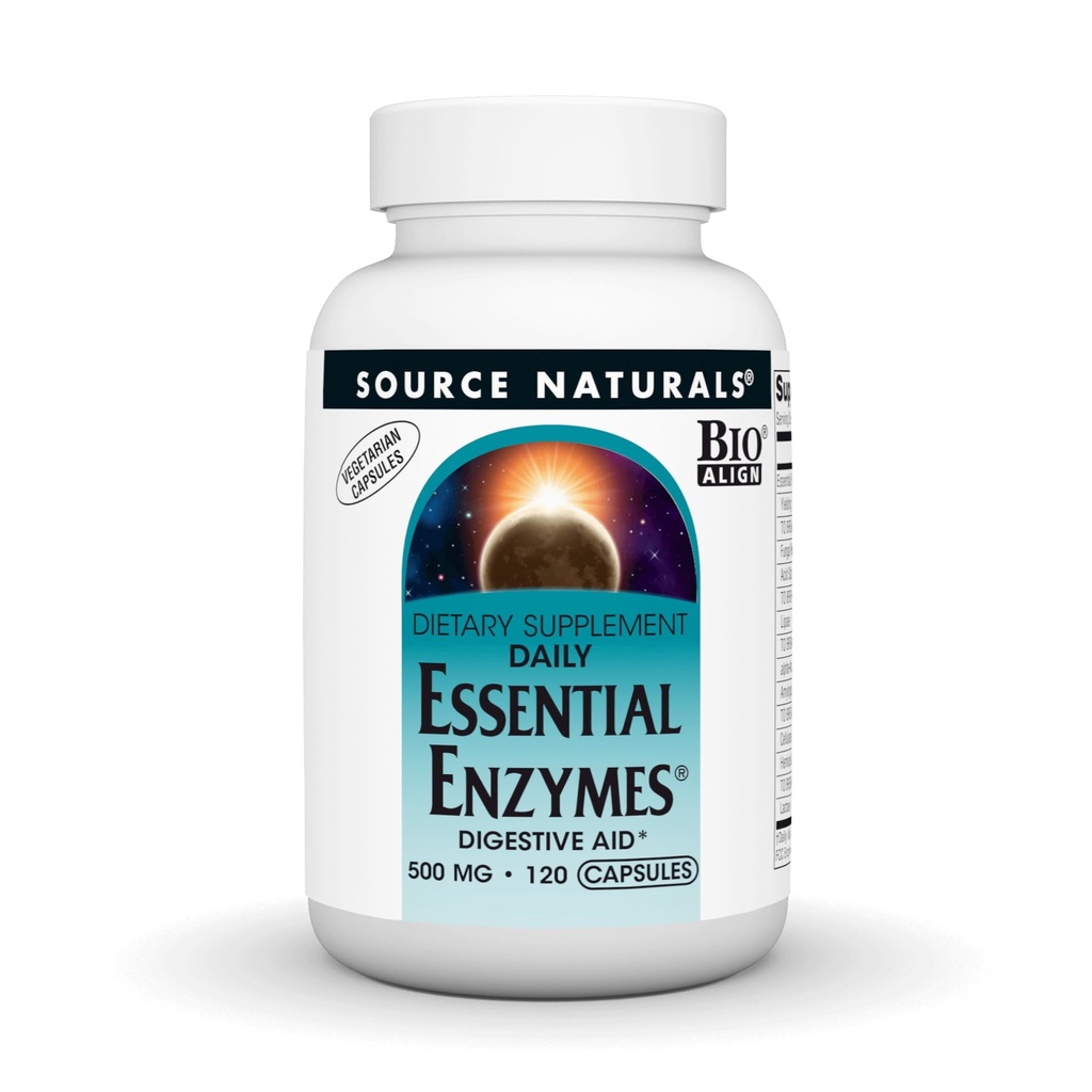 Quelle Naturals Essential Enzymes 500mg Bio-Aligned Multiple Enzyme Supplement Herbal Defense for Digestion, Gas, Constipation & Bloating Relief - Unterstützt Immunsystem* - 120 vegetarische Kapseln