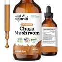 Wild & Organic Chaga Pilztropfen - Immununterstützung mit Chaga Extrakt - Flüssige Pilzergänzung für Immunität - Vegan, Zucker & Alkoholfreie Tinktur - 4 fl Unze