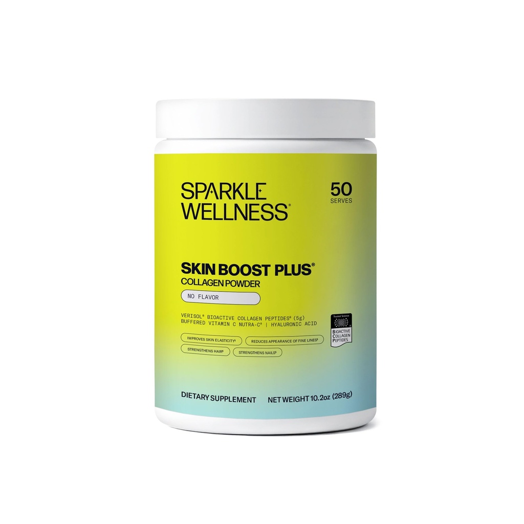Sparkle Wellness VERISOL Bioaktive hydrolysierte Collagen Peptide | Collagen Powder Supplement mit Vitamin C & Hyaluronsäure für Haar, Haut und Nagel Gesundheit | Haut Boost Plus (keine Geschmack) [50-Serves]