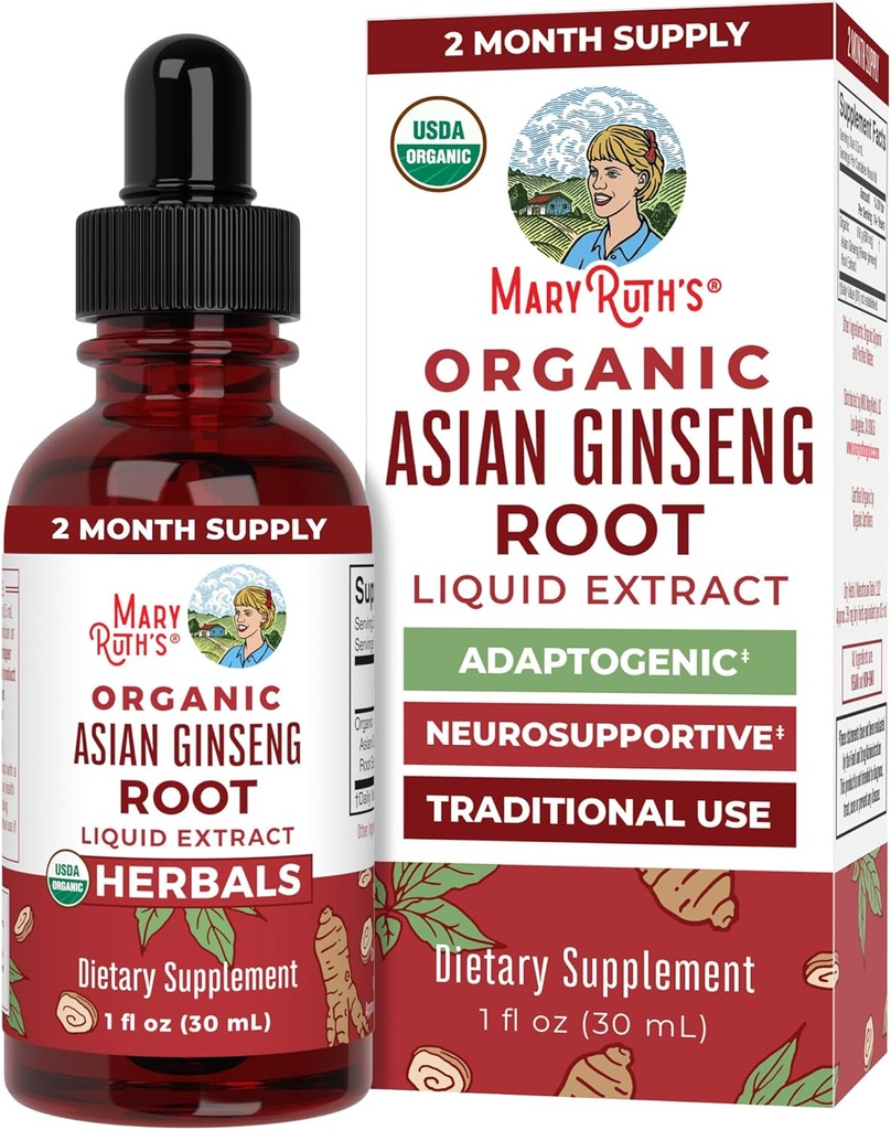 MaryRuth Organics Kräuterergänzung Tropfen, Antioxidans, Boost Energy, Packung von 1, Ginseng Wurzel für Vitalität, unterstützt Fokus und Ausdauer, Vegan, Non-GMO, Glutenfrei, 1 flüssige Unzen