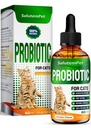 Probiotiques pour chats pour le soutien digestif – Probiotiques pour chats à l'intérieur Aide avec les stomachs coliques, upset, diarrhée, gaz et ballonnement – Prébiotiques + Agréable goût de poulet à l'intérieur – 2 Oz