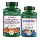 Produits de pureté Femmes Perfect Multi + OmegaBerry Huile de poisson Multi pour femmes (supprime la santé urinaire, immunitaire, os, cheveux, peau, ongles + Plus) - OmegaBerry (1250mg Omega-3, vitamine D3 + Plus)