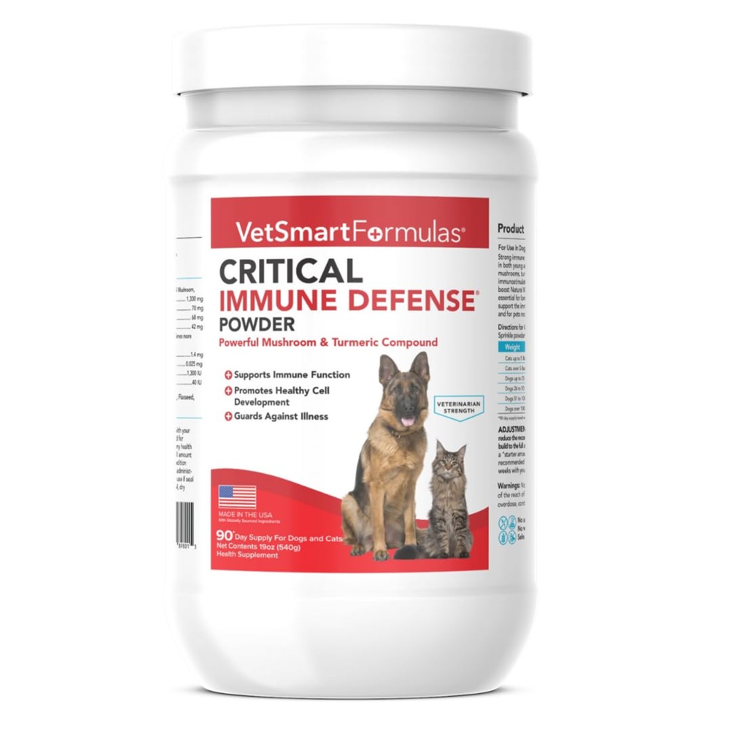 Critical Immune Defense for Dogs & Cats; Unterstützt normales Zellwachstum - Türkei-Tail, Reishi, Shiitake und Maitake-Mushroom-Formel mit patentiertem Weiß-Turm-Root-Extrakt (Large / 90 Day Avg. Supply)